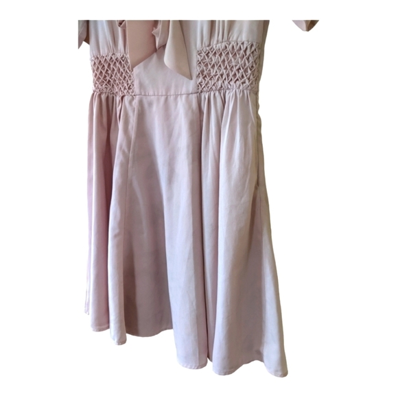 Jack Wills Blousey Tie Front Mini Dress Women's 6 Blush Pink - Picture 9 of 10